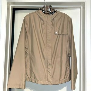 BURBERRY tan lightweight hooded jacket - Size Large